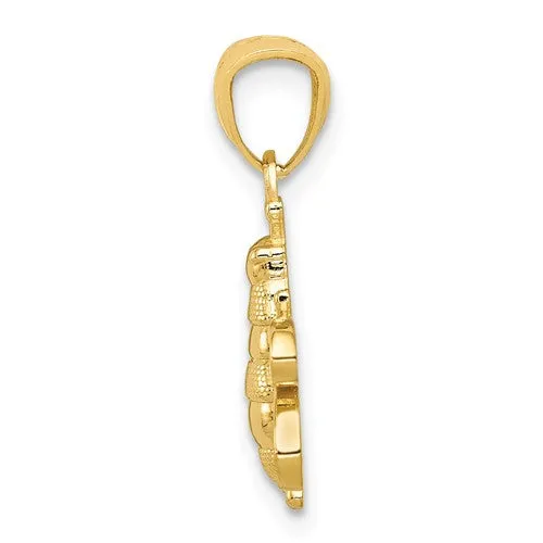 14k Yellow Gold Solid Bee Pendant