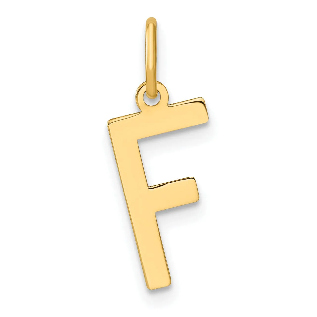14k Yellow Gold Women's Letter F Initial Charm Pendant