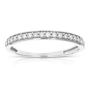 1/5 cttw Lab Grown Diamond Petite Wedding Band in Sterling Silver