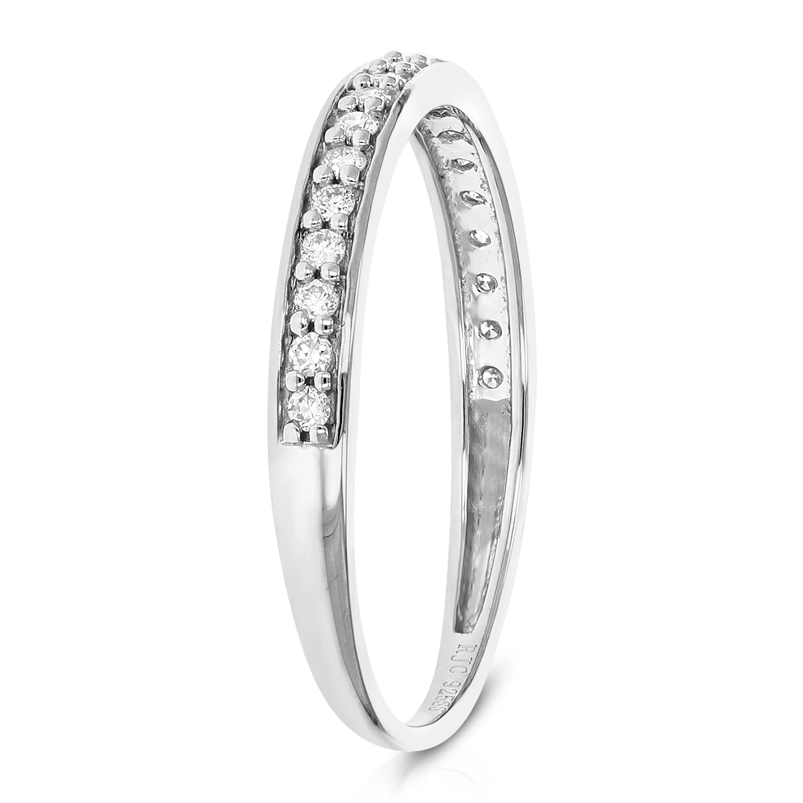 1/5 cttw Lab Grown Diamond Petite Wedding Band in Sterling Silver