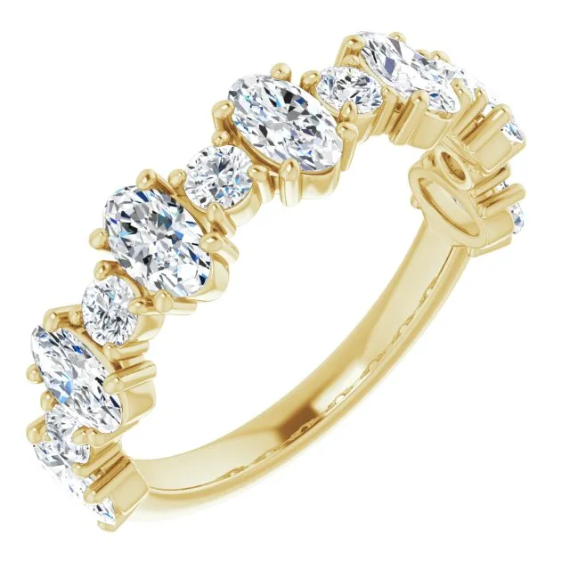 1.83 ct. Oval & Round Cut Diamond Wedding Band