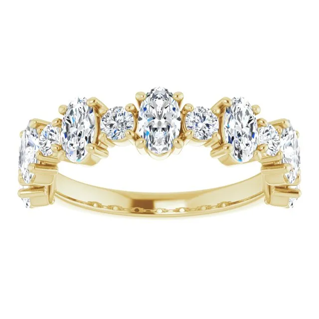 1.83 ct. Oval & Round Cut Diamond Wedding Band
