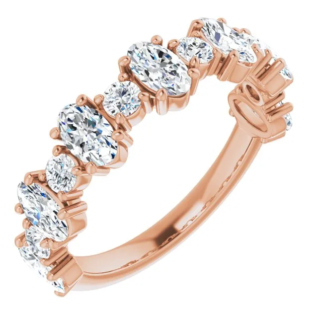 1.83 ct. Oval & Round Cut Diamond Wedding Band