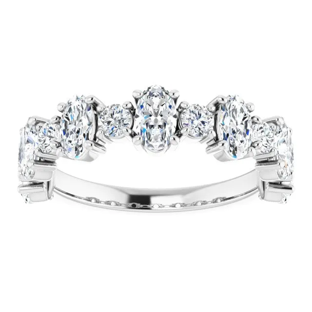 1.83 ct. Oval & Round Cut Diamond Wedding Band