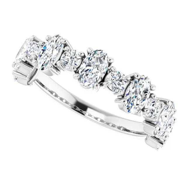 1.83 ct. Oval & Round Cut Diamond Wedding Band