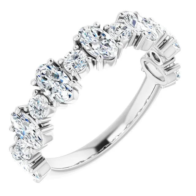 1.83 ct. Oval & Round Cut Diamond Wedding Band