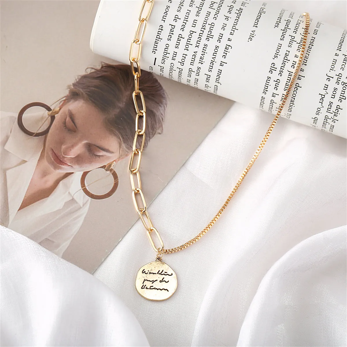 18K Gold-Plated Coin Pendant Necklace