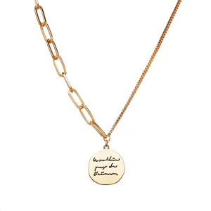 18K Gold-Plated Coin Pendant Necklace