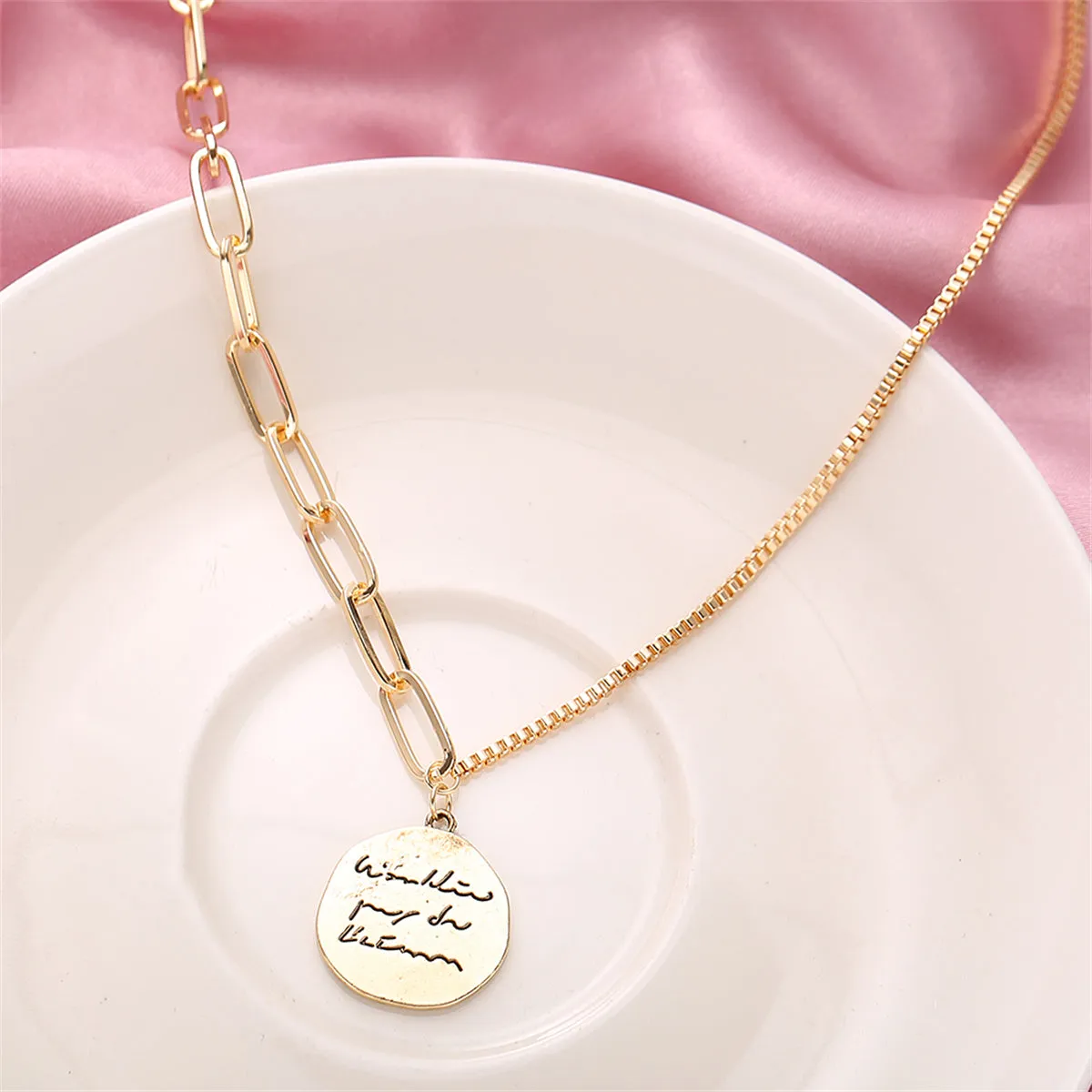 18K Gold-Plated Coin Pendant Necklace
