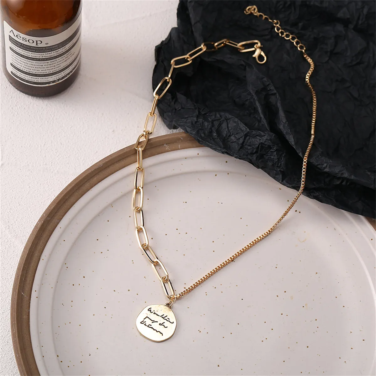 18K Gold-Plated Coin Pendant Necklace