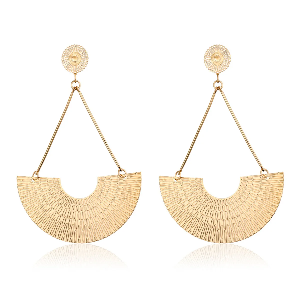 18K Gold-Plated Fan Drop Earrings