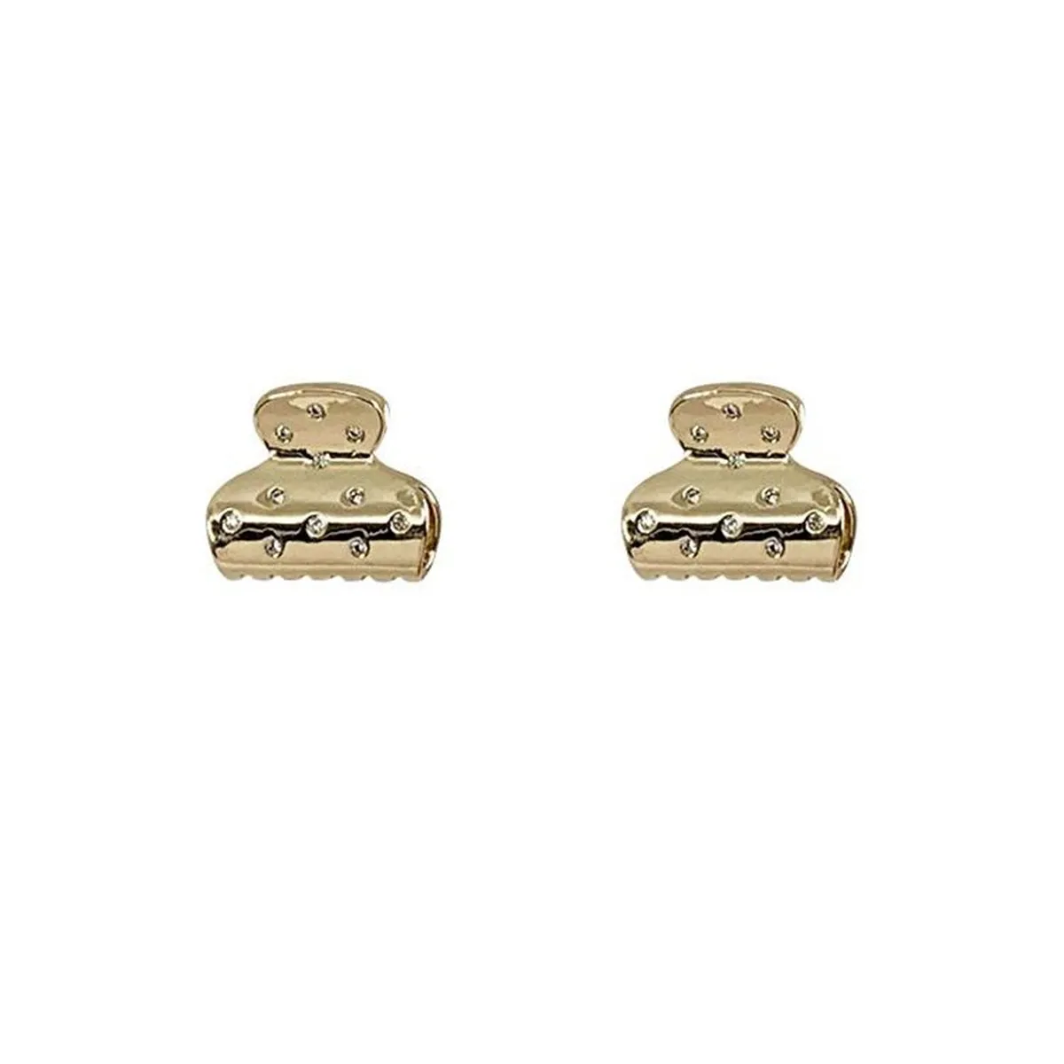 18K Gold-Plated File Clip Stud Earrings