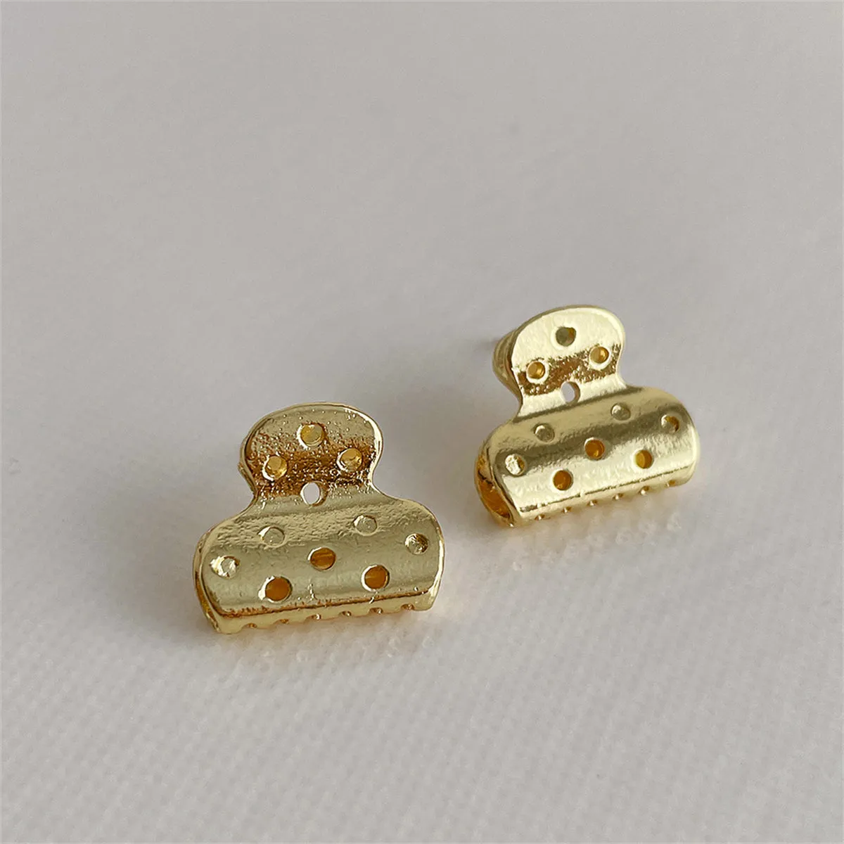 18K Gold-Plated File Clip Stud Earrings