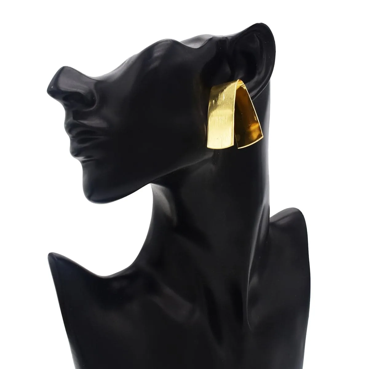 18K Gold-Plated Fold-Over Stud Earrings