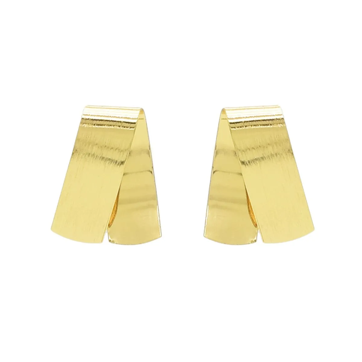 18K Gold-Plated Fold-Over Stud Earrings