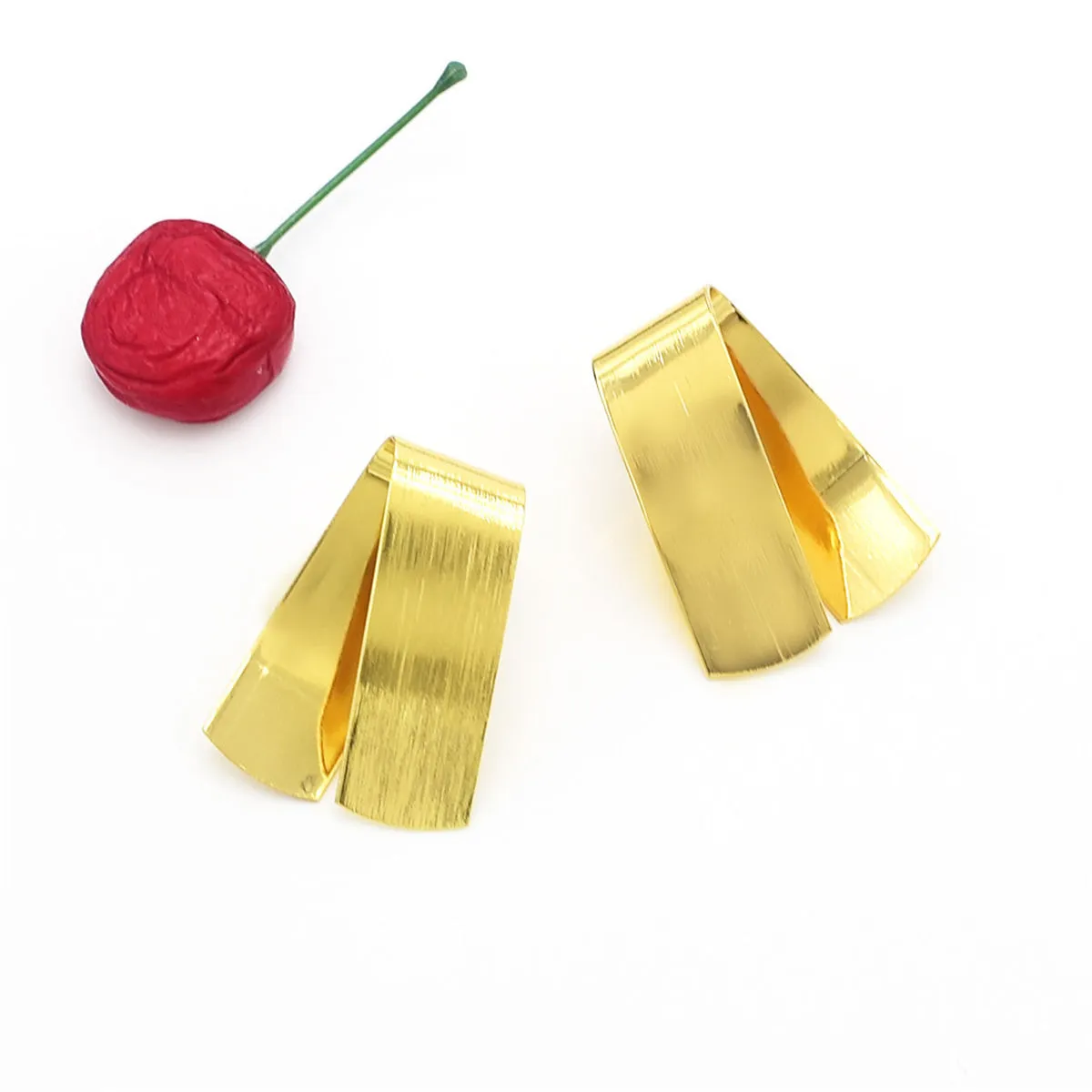 18K Gold-Plated Fold-Over Stud Earrings
