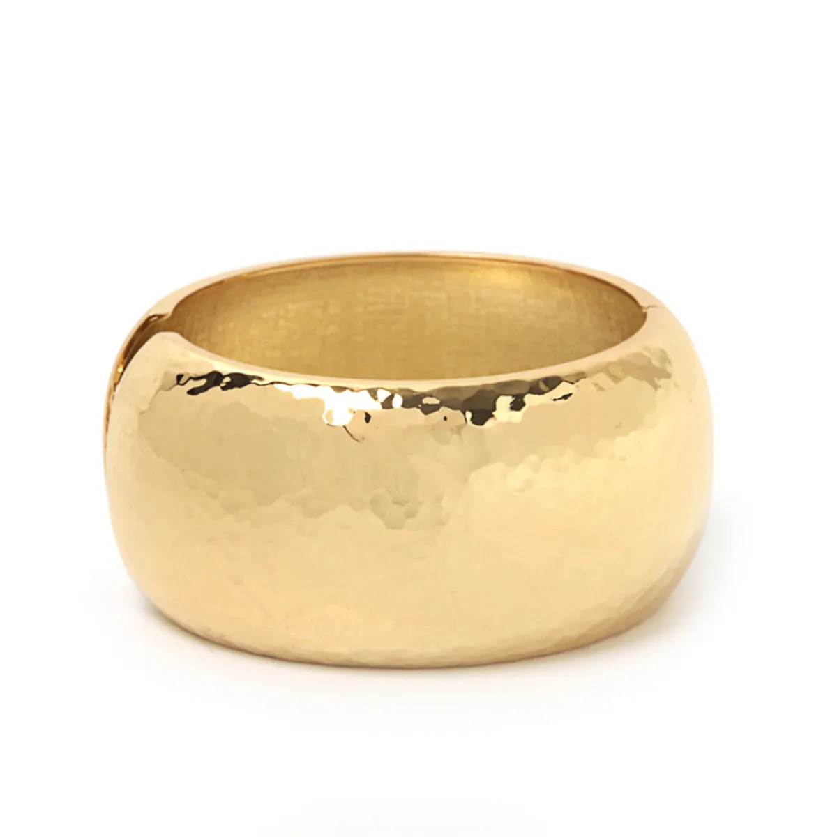 18K Gold-Plated Hammered Bangle