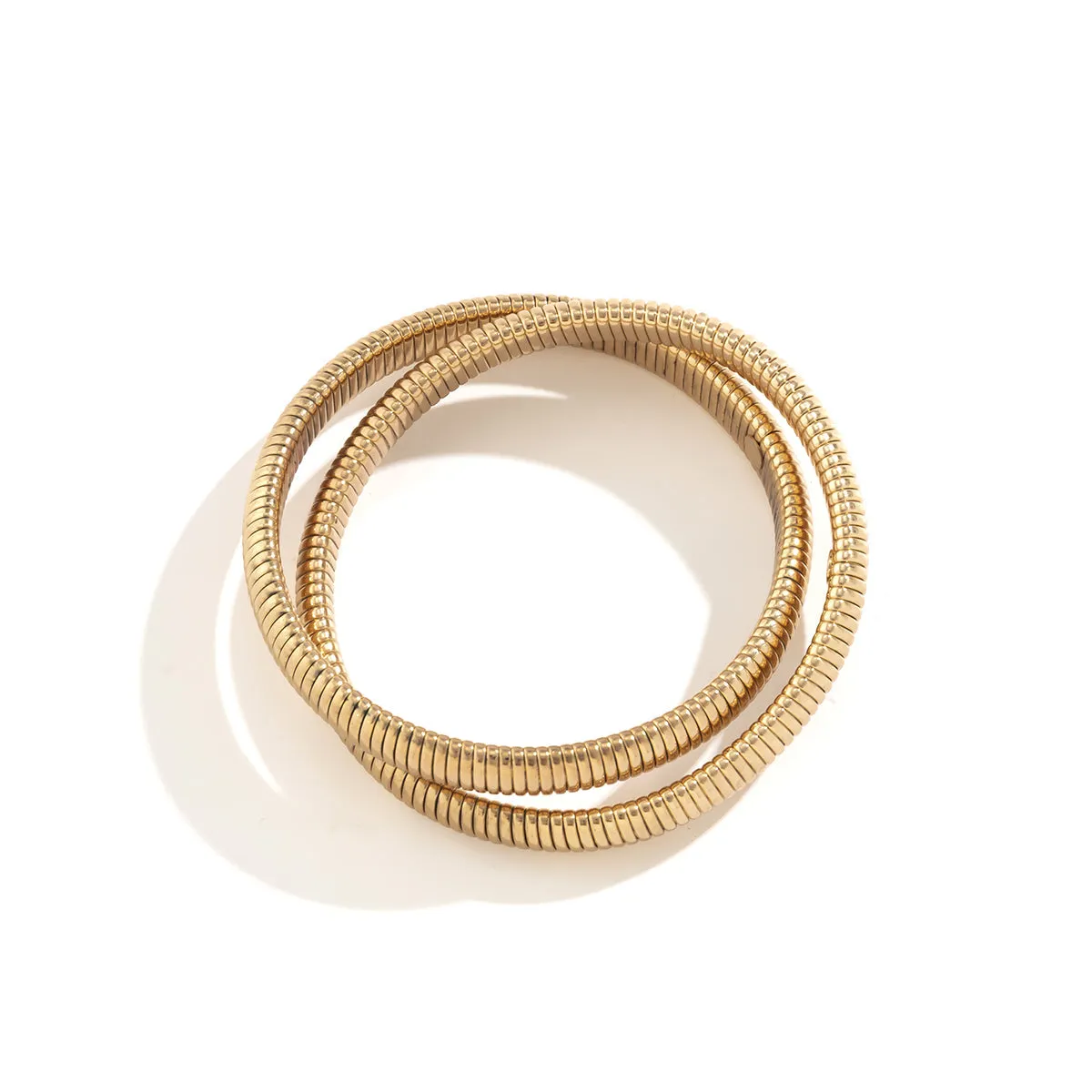 18K Gold-Plated Interlocked Bangle