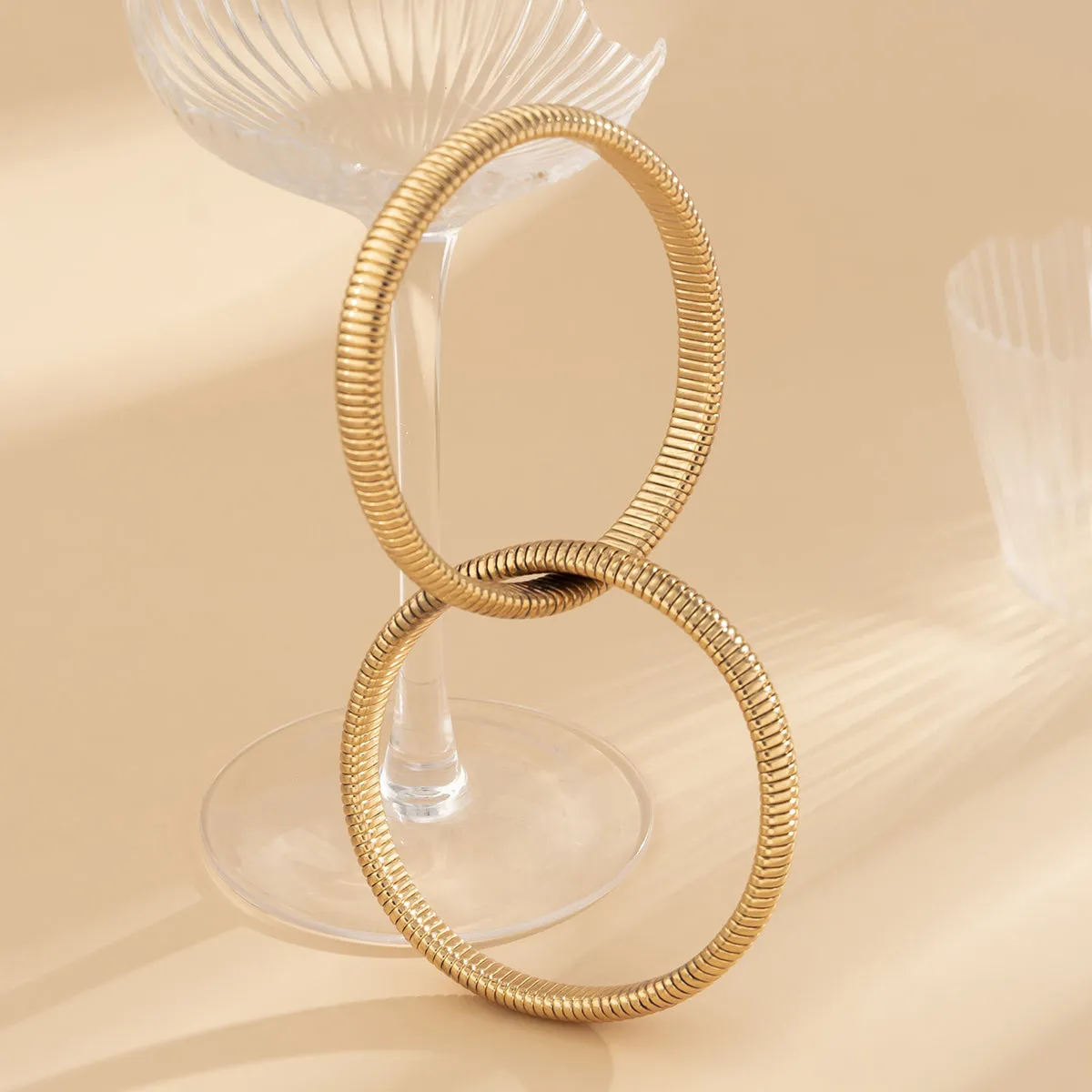 18K Gold-Plated Interlocked Bangle