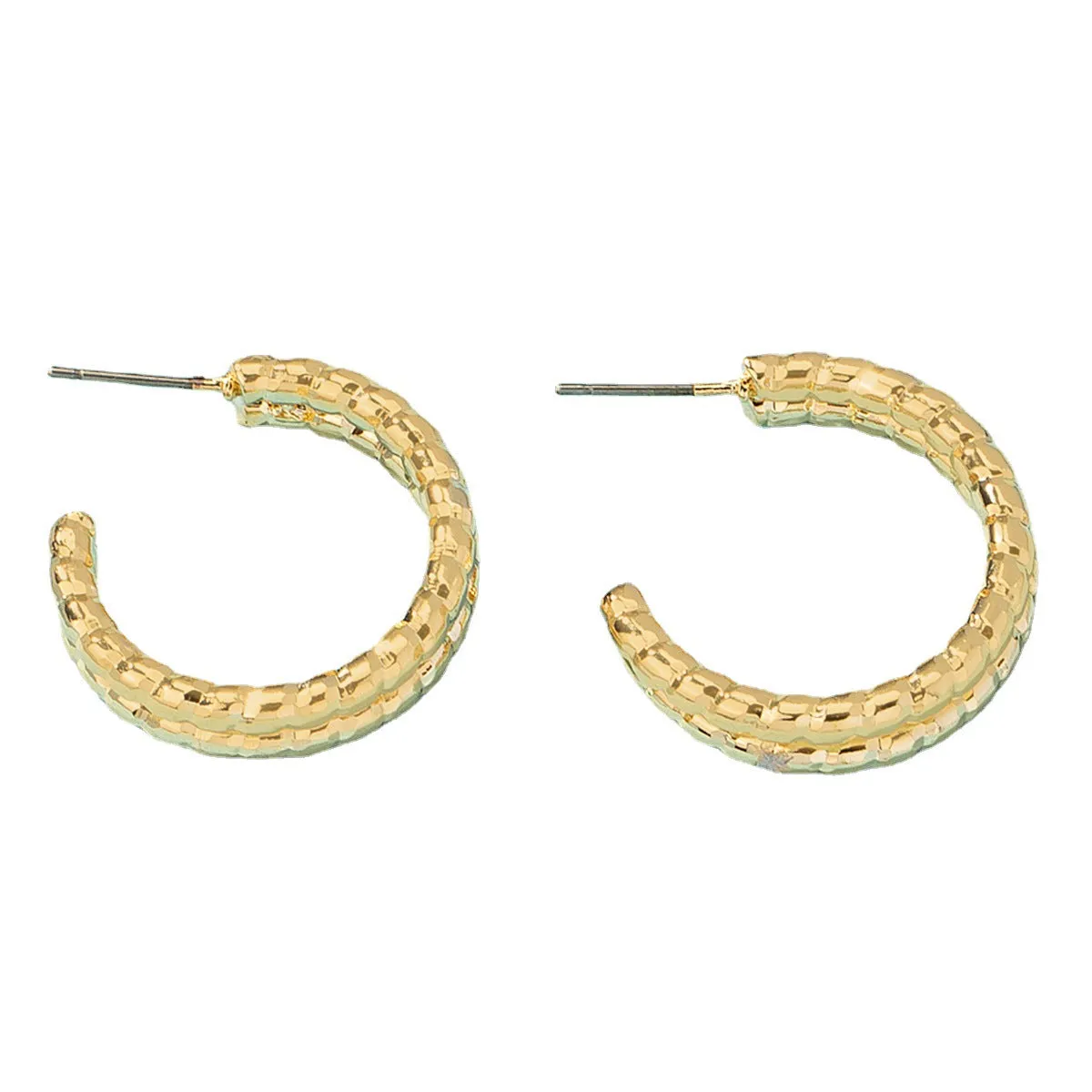 18K Gold-Plated Layered Twine Huggie Earrings