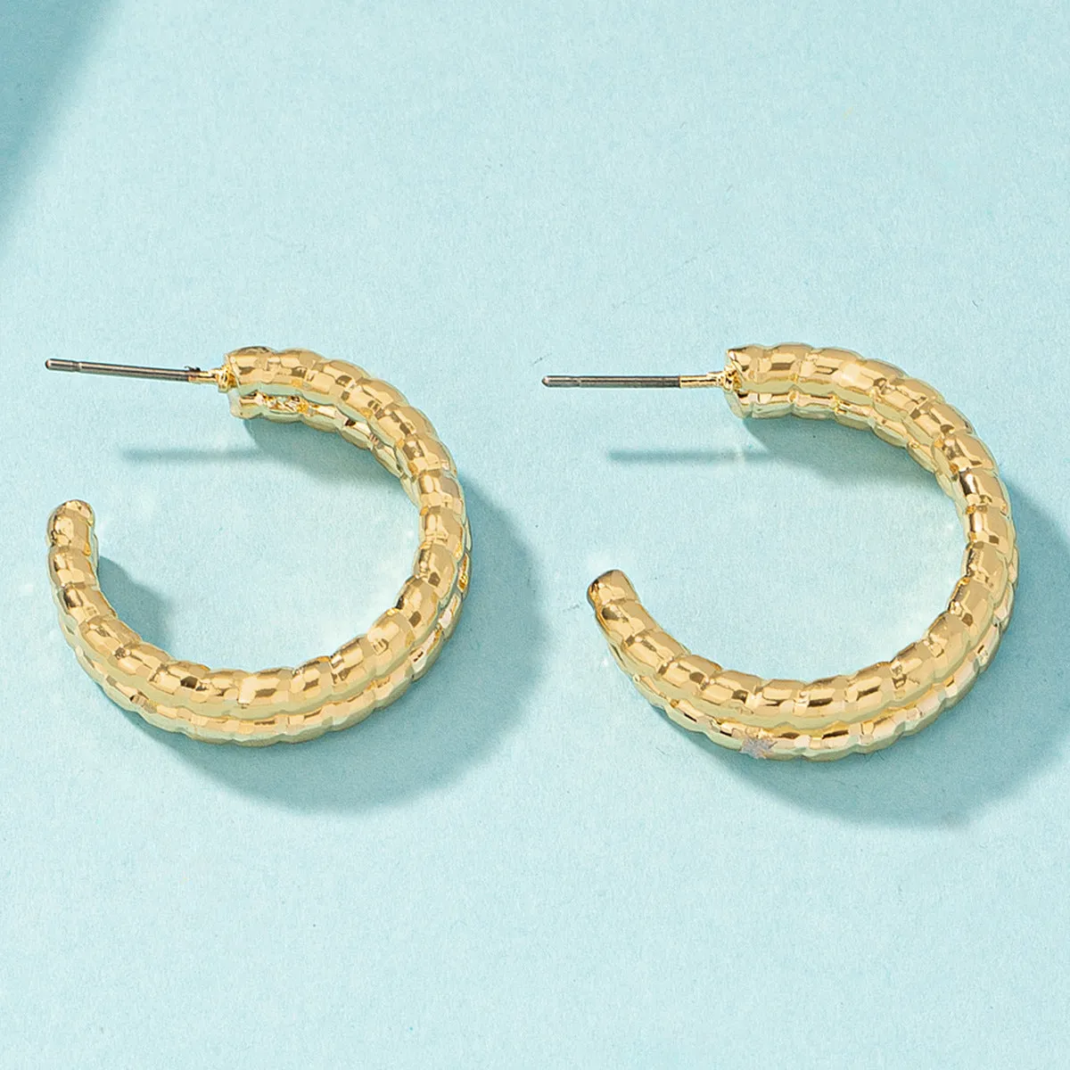 18K Gold-Plated Layered Twine Huggie Earrings