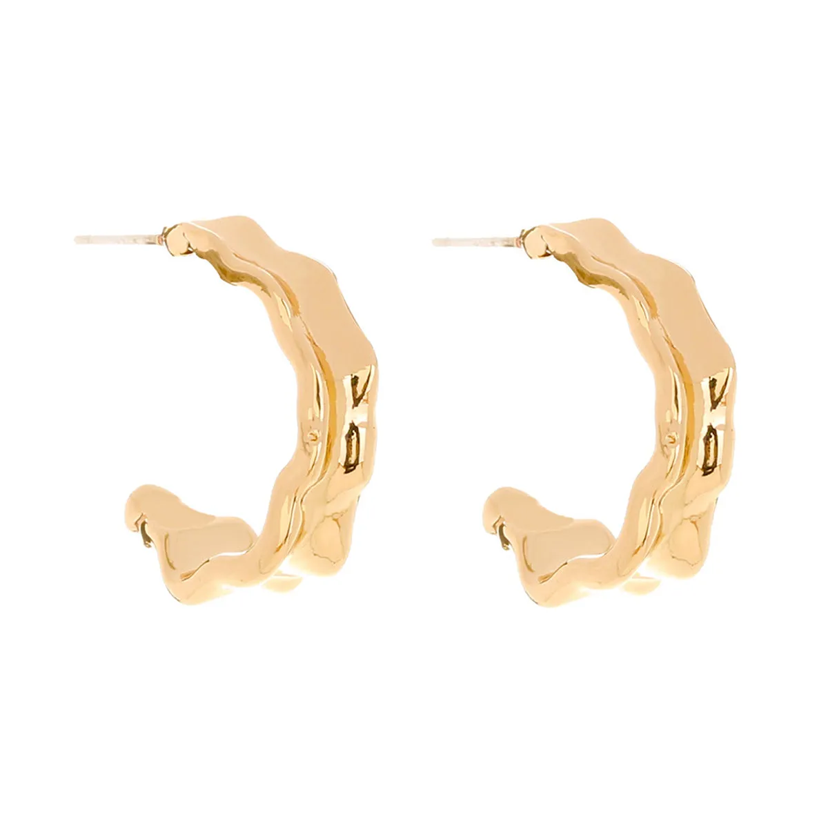 18K Gold-Plated Leaf Huggie Earrings