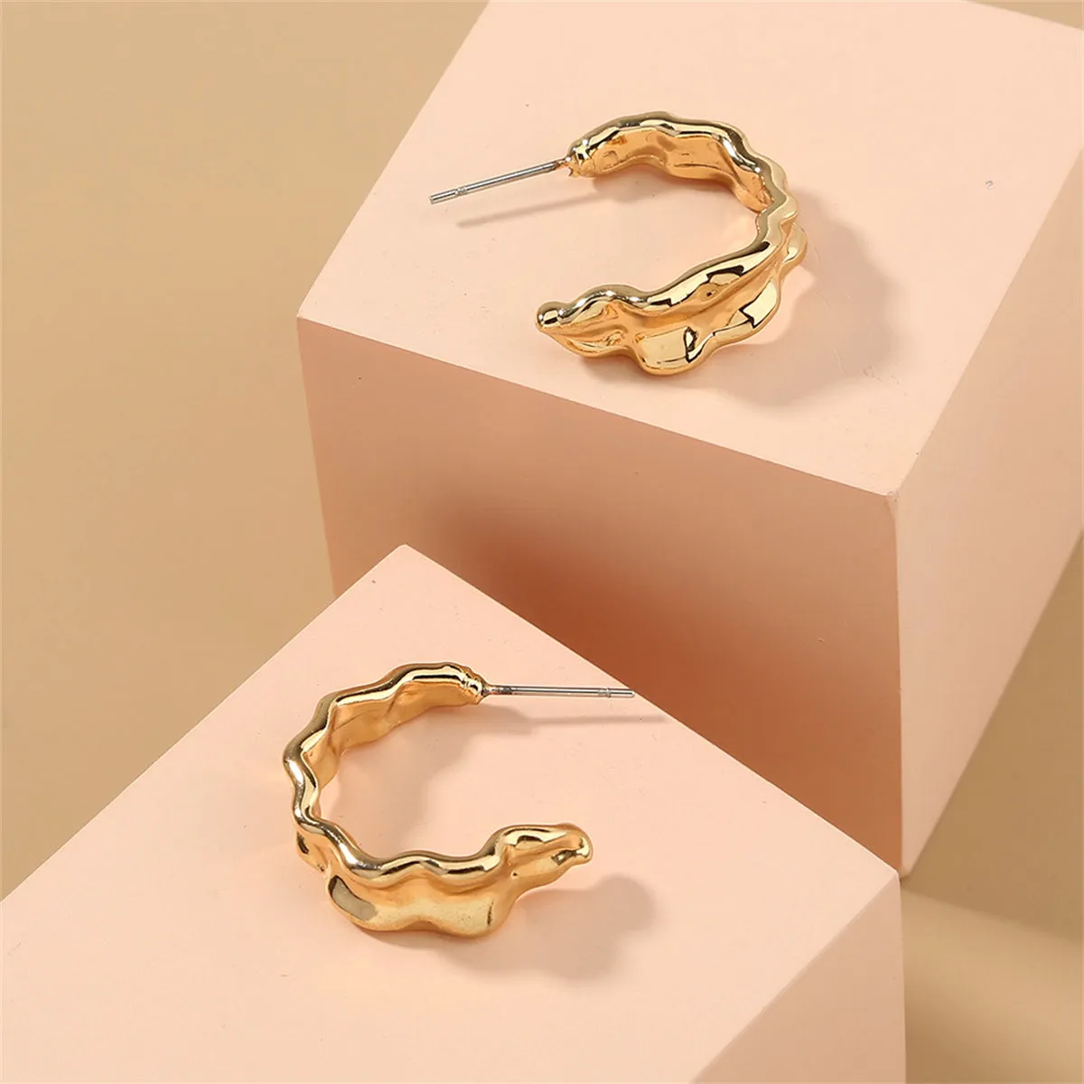 18K Gold-Plated Leaf Huggie Earrings