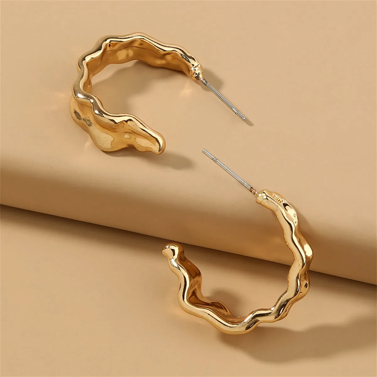 18K Gold-Plated Leaf Huggie Earrings