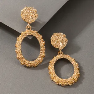 18K Gold-Plated Open Oval Drop Earrings