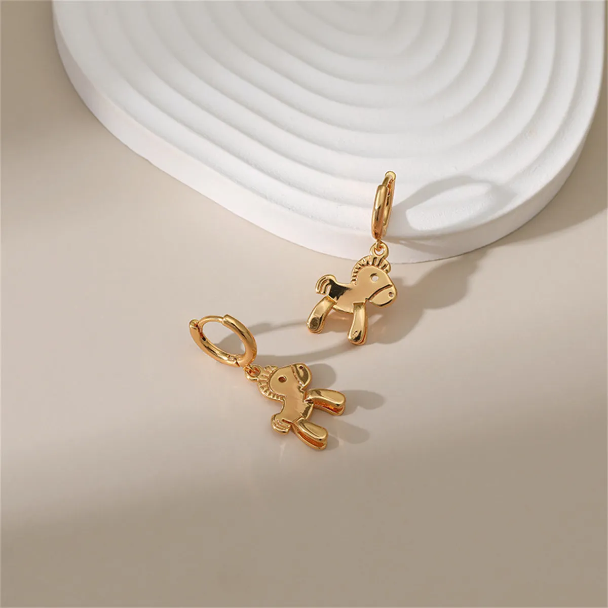 18K Gold-Plated Pony Huggie Earrings