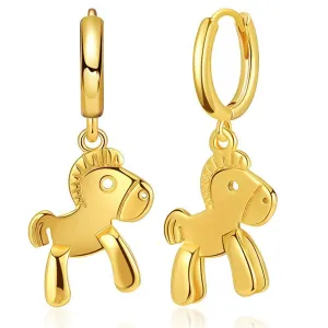 18K Gold-Plated Pony Huggie Earrings
