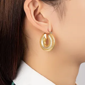 18K Gold-Plated Shell Huggie Earrings
