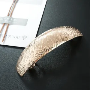 18K Gold-Plated Textured Curved Hair Clip