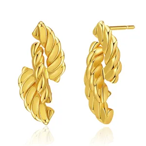 18K Gold-Plated Twine Twist Stud Earrings
