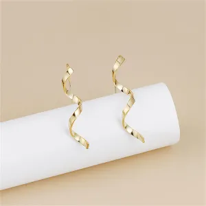 18K Gold-Plated Twisted Threader Earrings
