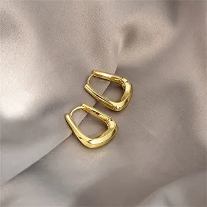 18K Gold-Plated U-Shape Huggie Earrings