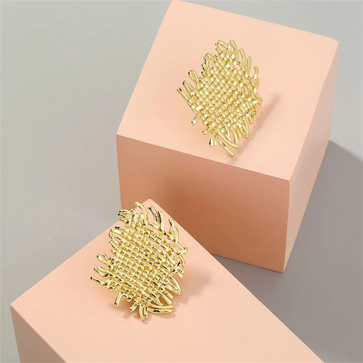 18K Gold-Plated Weave Stud Earrings