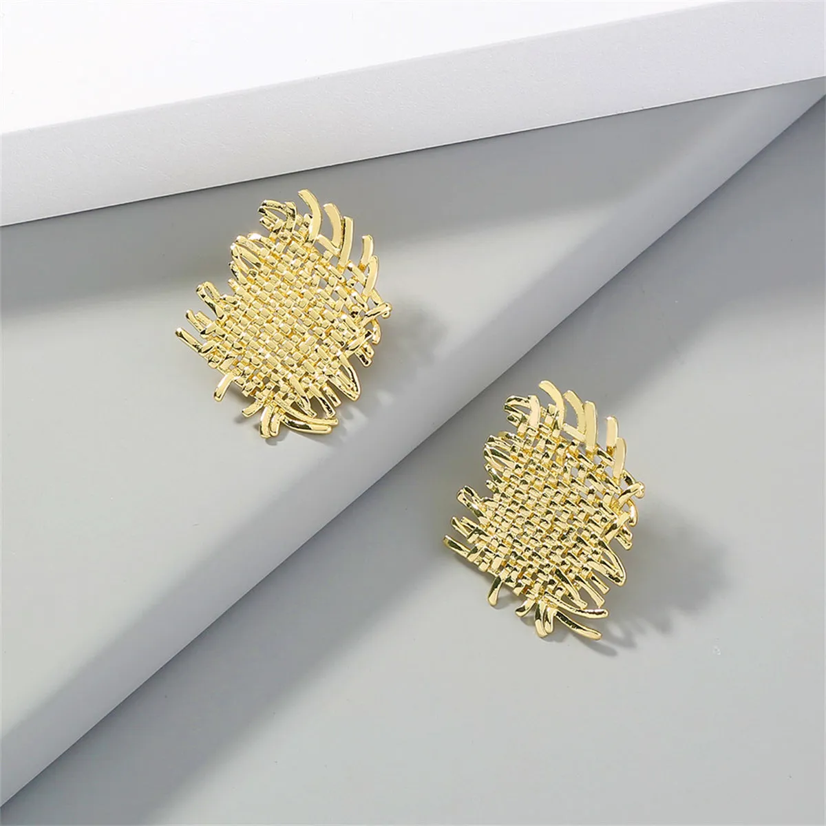 18K Gold-Plated Weave Stud Earrings