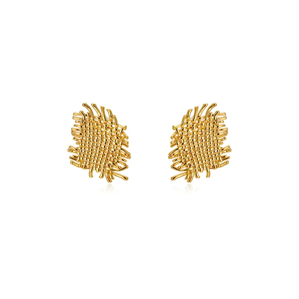 18K Gold-Plated Weave Stud Earrings