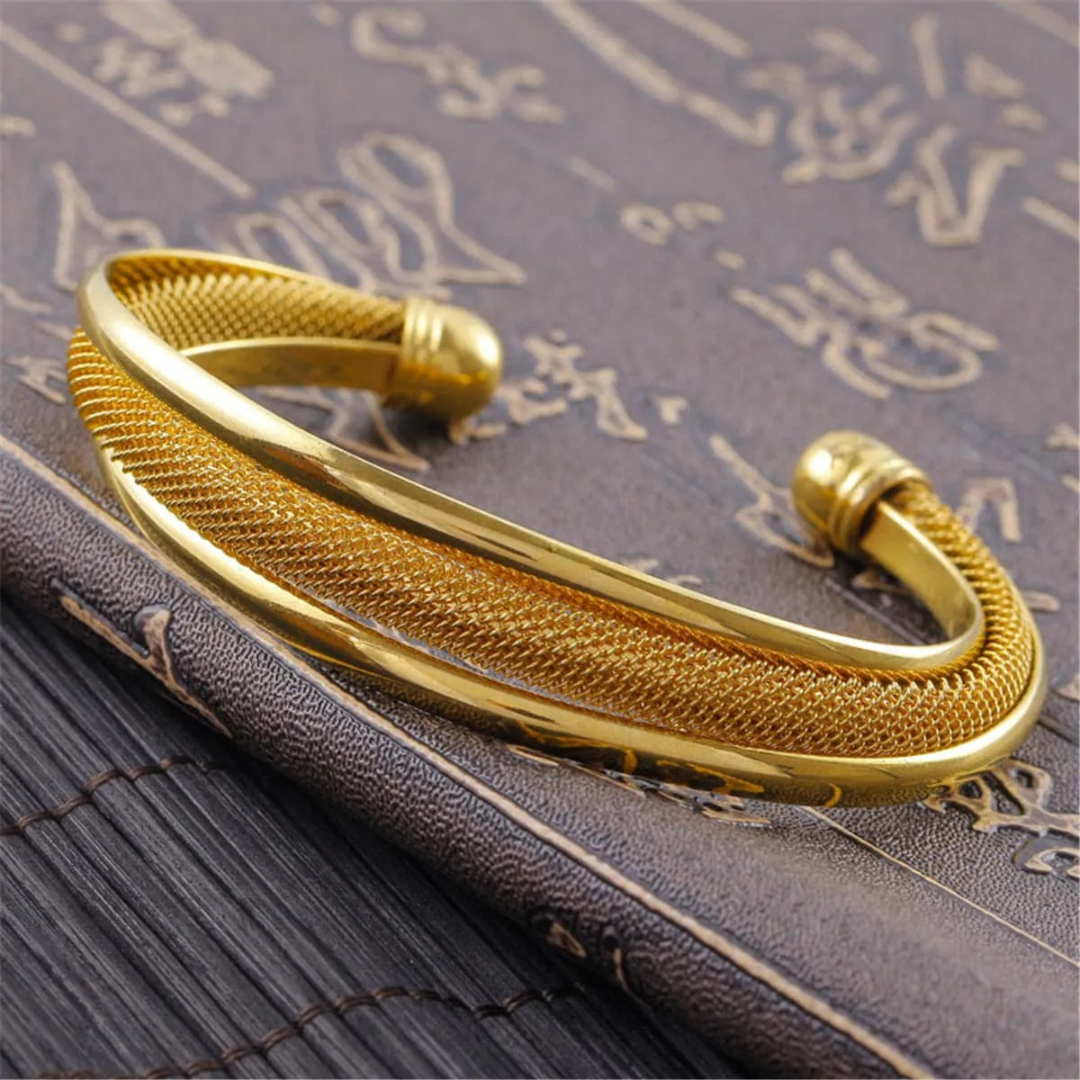 18K Gold-Plated Web Cuff