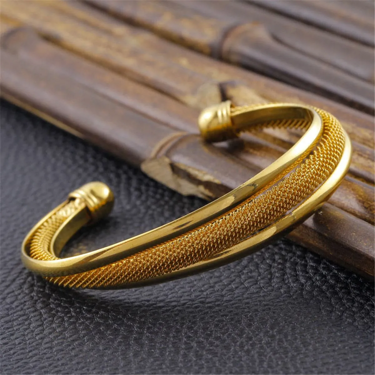 18K Gold-Plated Web Cuff