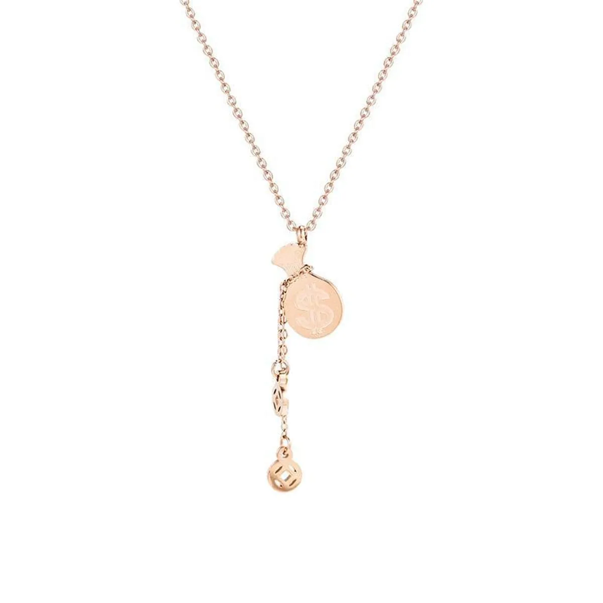 18K Rose Gold-Plated Coin Wallet Pendant Necklace