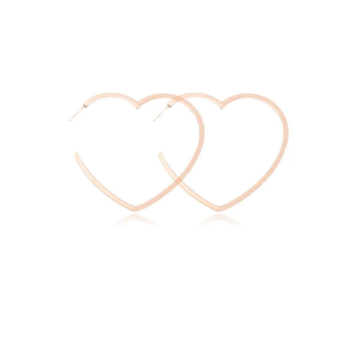 18K Rose Gold-Plated Heart Hoop Earrings