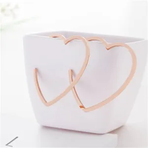 18K Rose Gold-Plated Heart Hoop Earrings