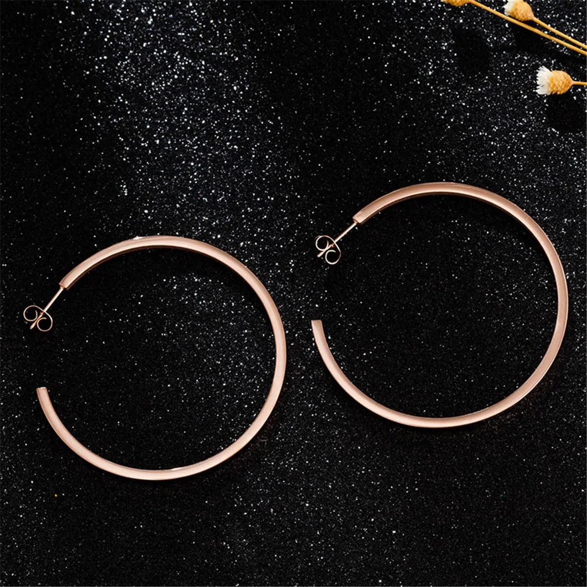 18K Rose Gold-Plated Hoop Earrings