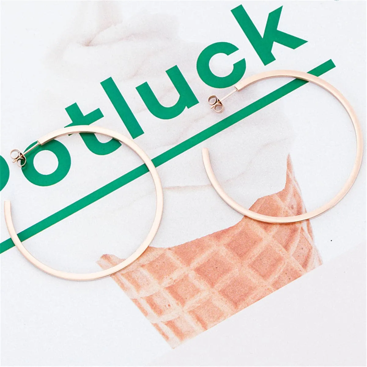 18K Rose Gold-Plated Hoop Earrings