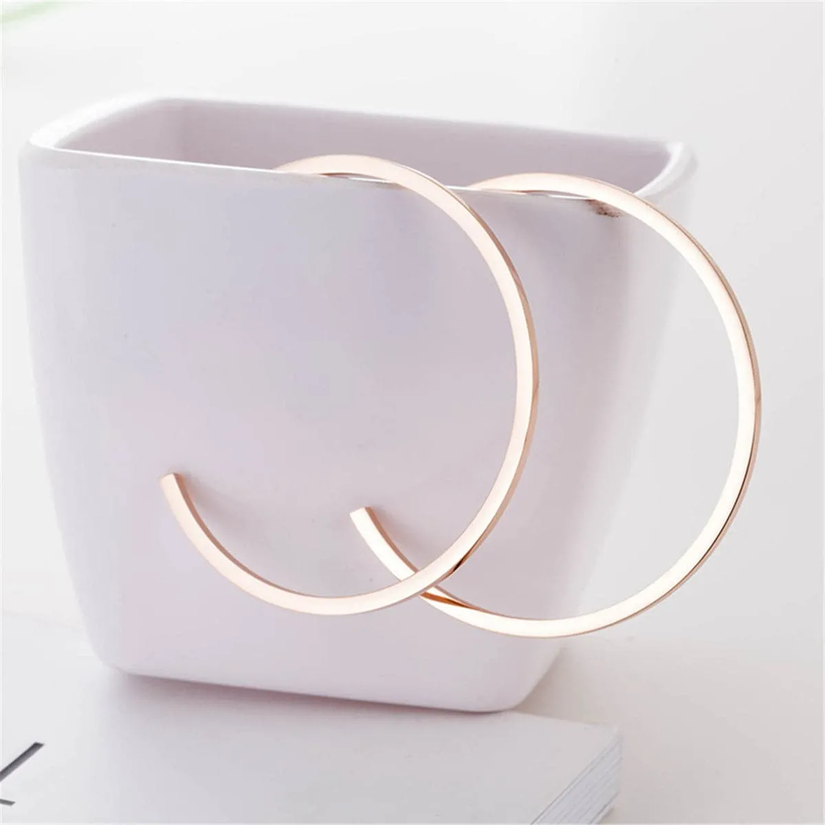18K Rose Gold-Plated Hoop Earrings