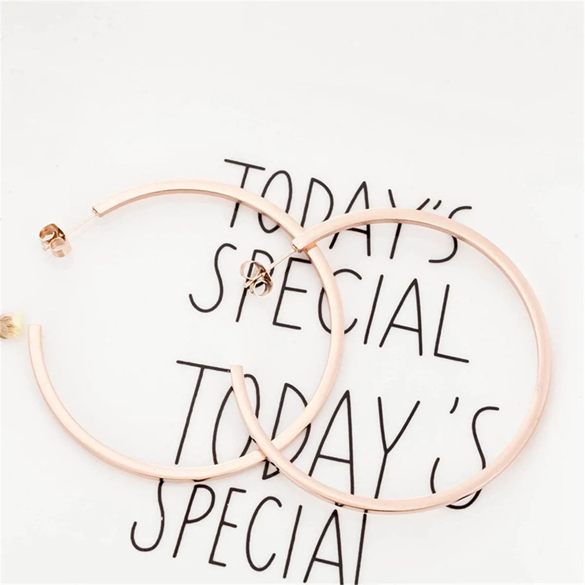 18K Rose Gold-Plated Hoop Earrings