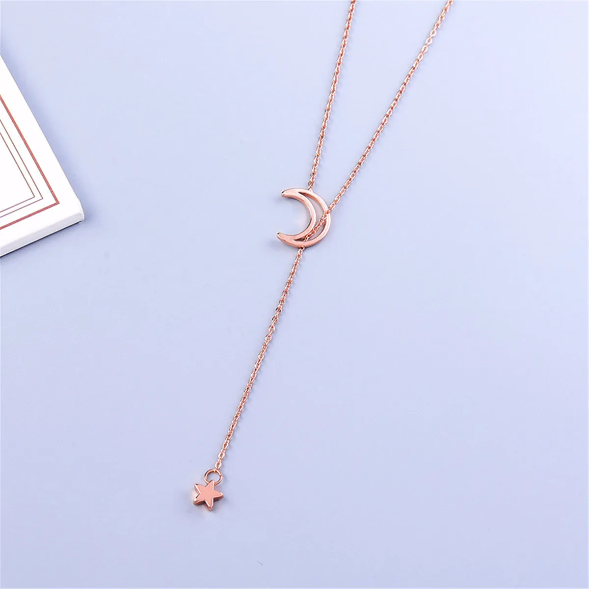 18K Rose Gold-Plated Moon & Star Pendant Necklace