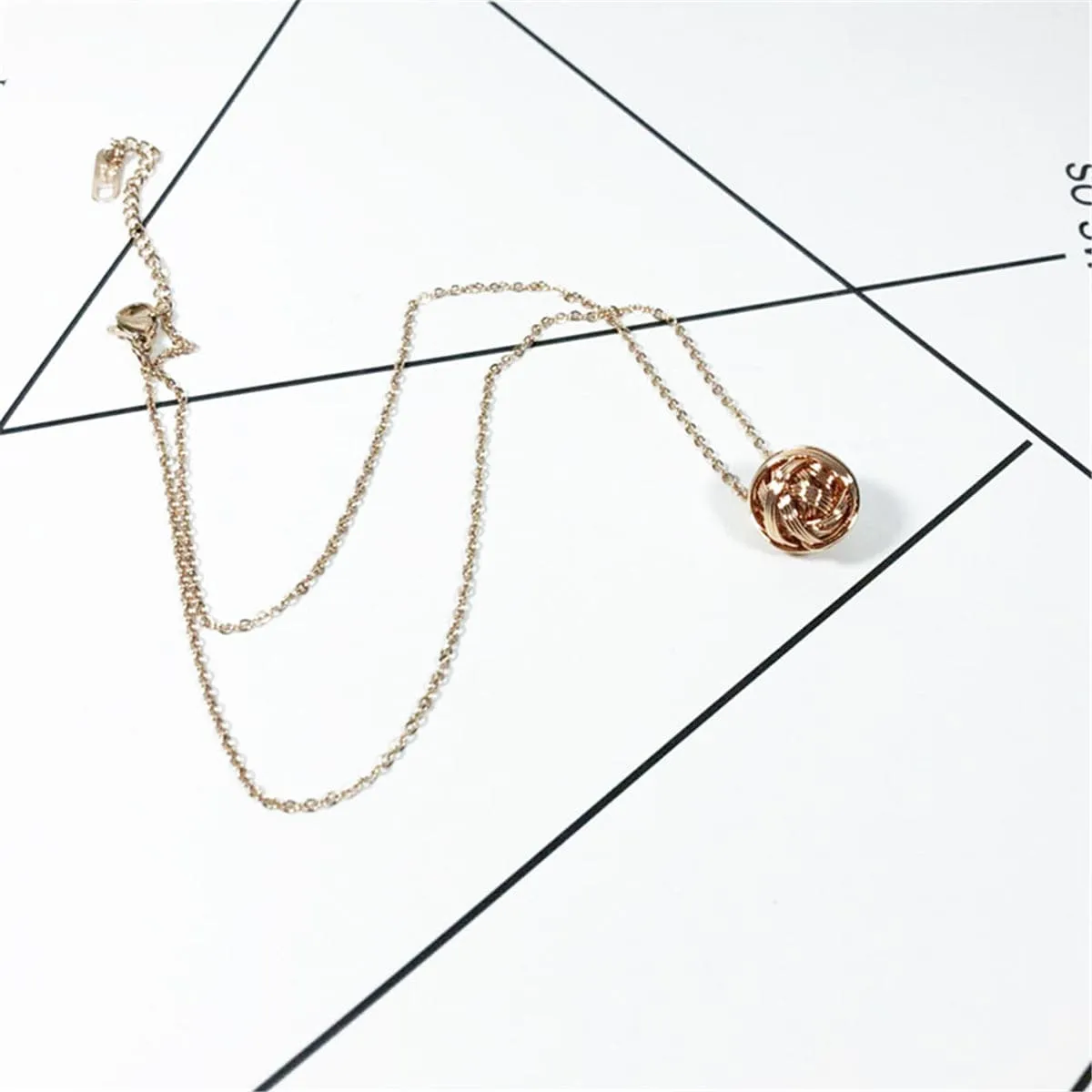 18K Rose Gold-Plated String Ball Pendant Necklace